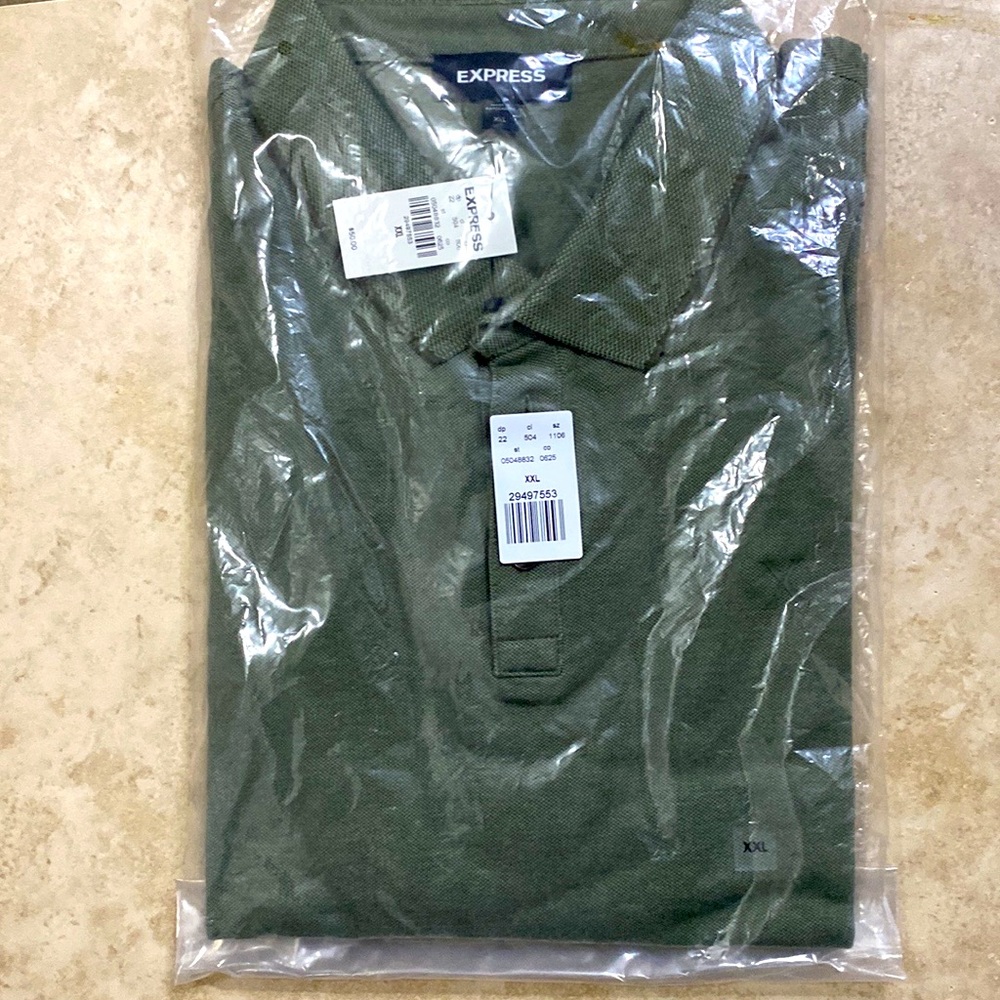 Express olive free polo shirt